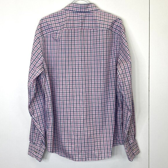 UNTUCKit Shirt Mens Large Dolcetto Pink Blue Plaid Button Up Long Sleeve - Picture 4 of 4